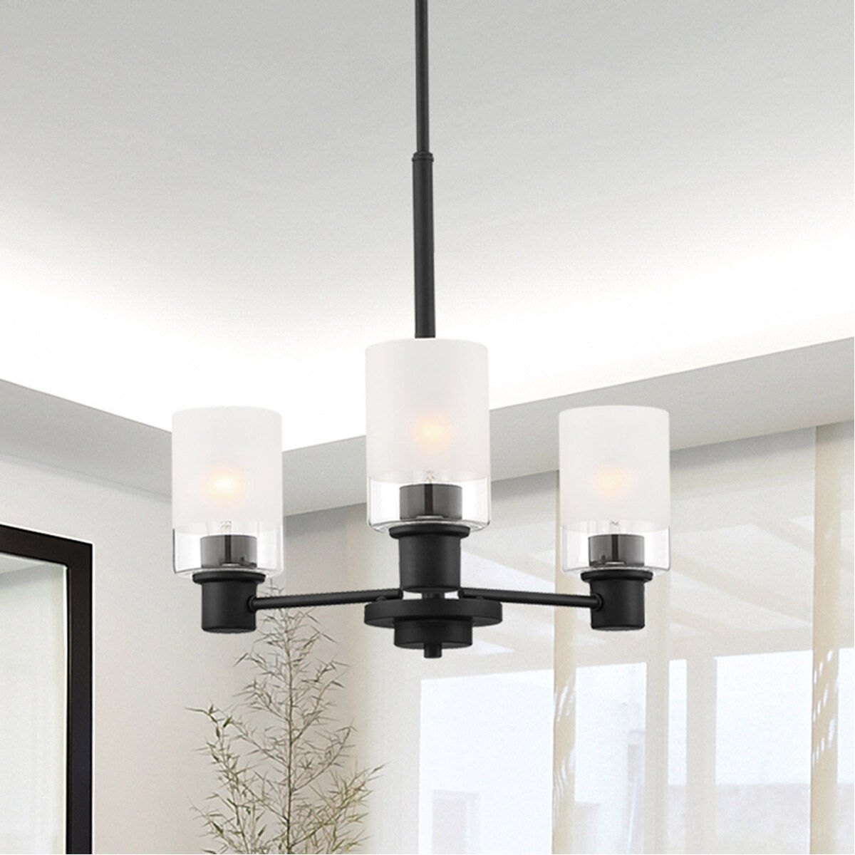 Cedar Lane 3 Light 20 inch Matte Black Chandelier Ceiling Light